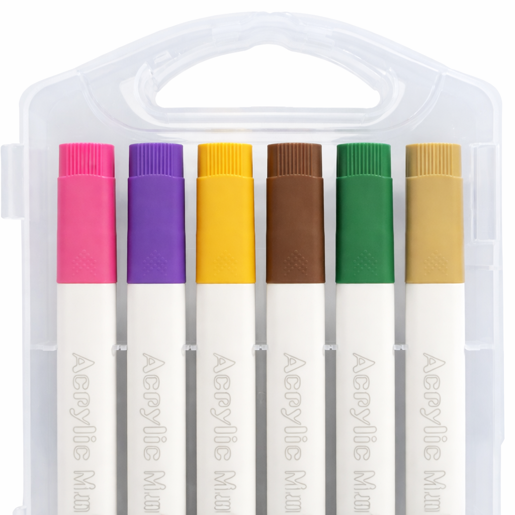 MARCADOR DE ACRILICO PUNTA PINCEL ** SOFT x 12 ** C/ ESTUCHE RIGIDO - NAUGHTHUE