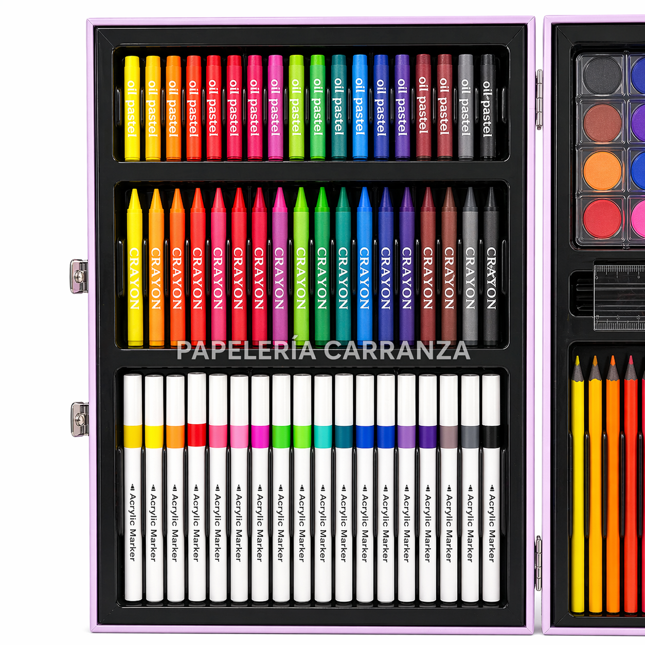 VALIJA * ART SET UNICORNIO * x 128 PIEZAS - SUPER MEGA SET DE ARTE - (CON MARCADORES DE ACRILICO)