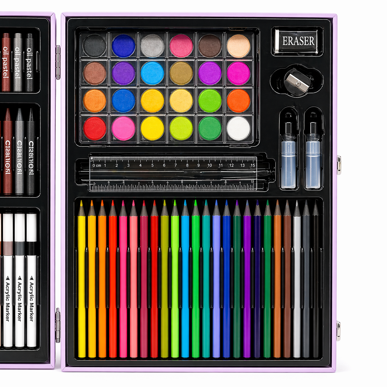 VALIJA * ART SET UNICORNIO * x 128 PIEZAS - SUPER MEGA SET DE ARTE - (CON MARCADORES DE ACRILICO)