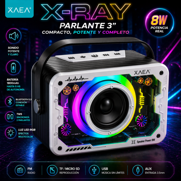 Parlante XAEA "X RAY" 800W Bluetooth Inalámbrico (PREMIUM)