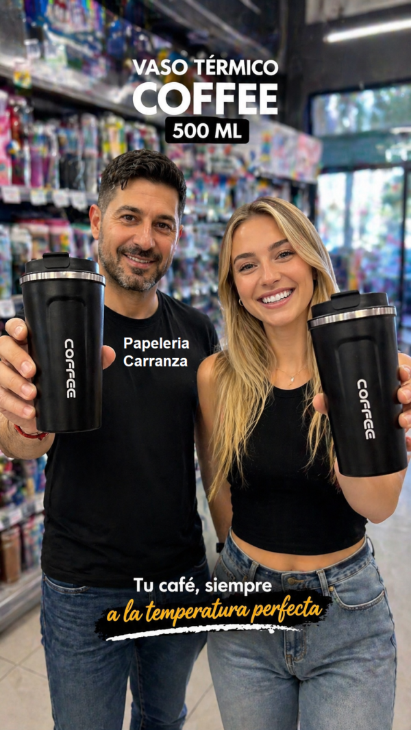 VASO TERMICO "COFFEE 500 Ml " PREMIUM - ACERO INOXIDABLE (DOBLE CAPA) HERMETICO