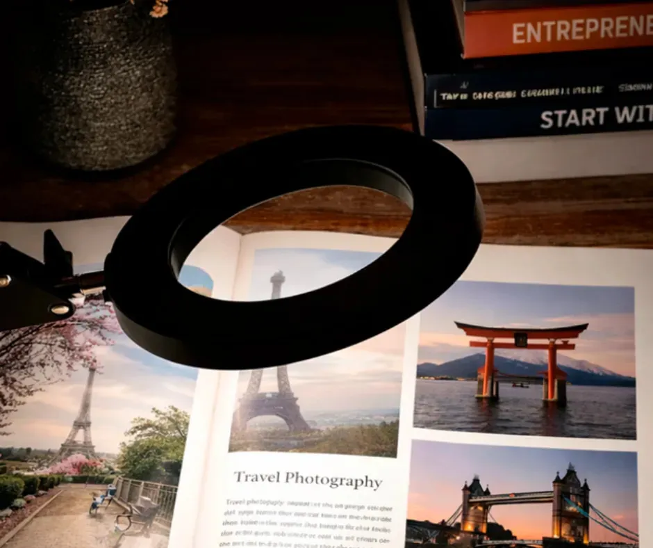 Lamparas de escritorio Flexible Time * Aro de luz con Lupa *  c/ Pinza de agarre (3 tipos de luz)