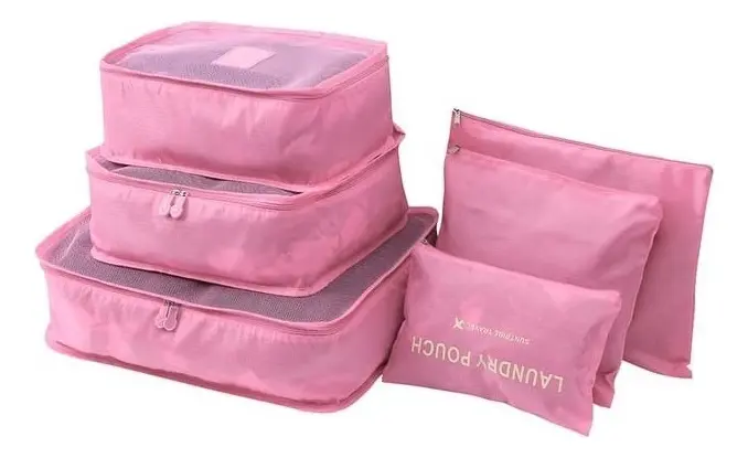 Sets Organizadores de Valijas x 6 unidades ROSA (Ideal para viajeros)