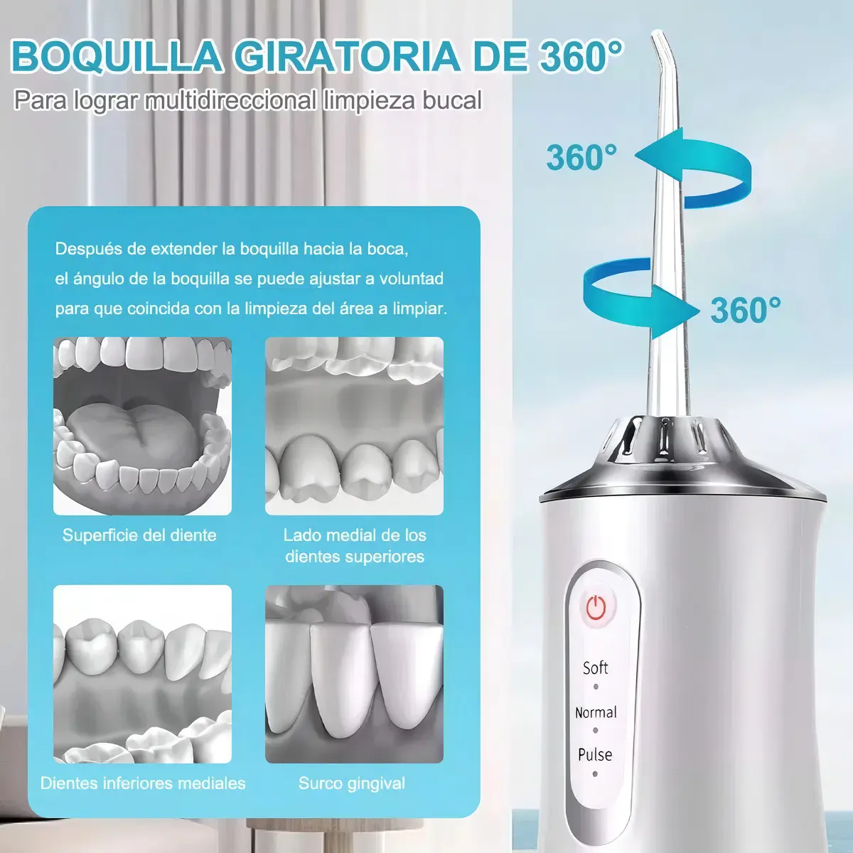 Irrigador Bucal Dental Usb Recargable Limpieza Dental Salud