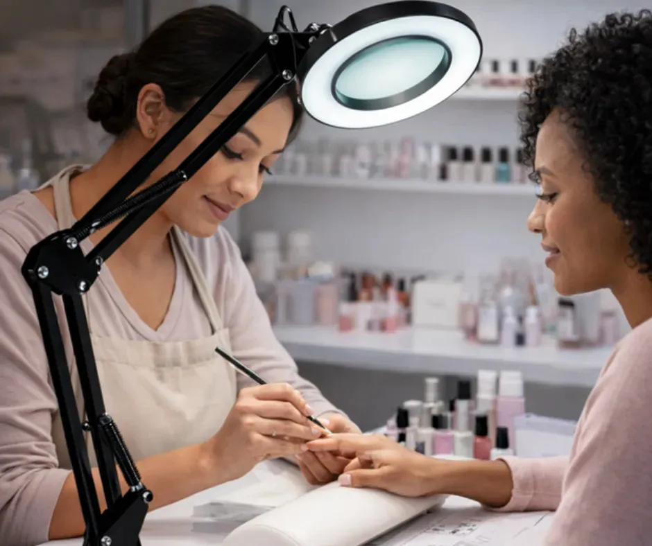 Lamparas de escritorio Flexible Time * Aro de luz con Lupa *  c/ Pinza de agarre (3 tipos de luz)