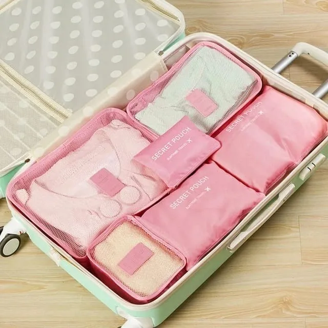 Sets Organizadores de Valijas x 6 unidades ROSA (Ideal para viajeros)