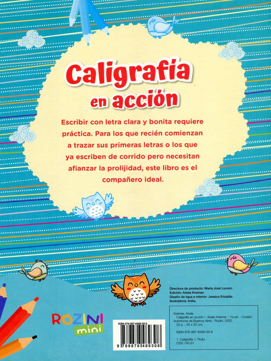 Libro Rozini " Caligrafía en acción " Educativo 28x22