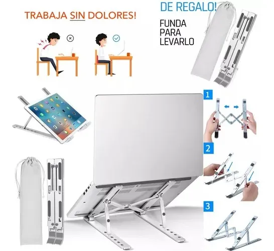 Soporte Plegable - de Aluminio C/ Funda - para Notebook / Netbook / Tablet Universal