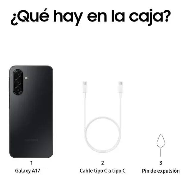 SAMSUNG - A17 NEGRO 50 Mpx (camara Triple) - 128GB ALMACENAMIENTO- 4GB RAM Liberado // GARANTIA 3 Meses //