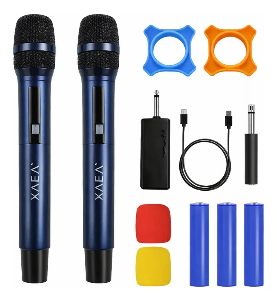 Micrófono INALAMBRICO - XAEA DUAL - Karaoke // KIT x 2 MICROFONOS (35 metros de alcance)