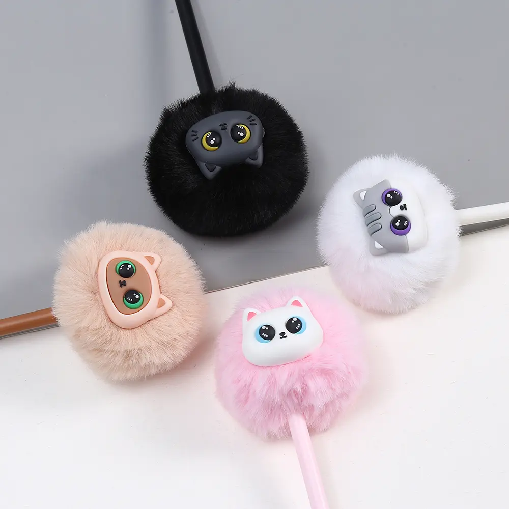 Microfibra "Gatito Pompón Negro" Ultra Fina (Tinta Negra)