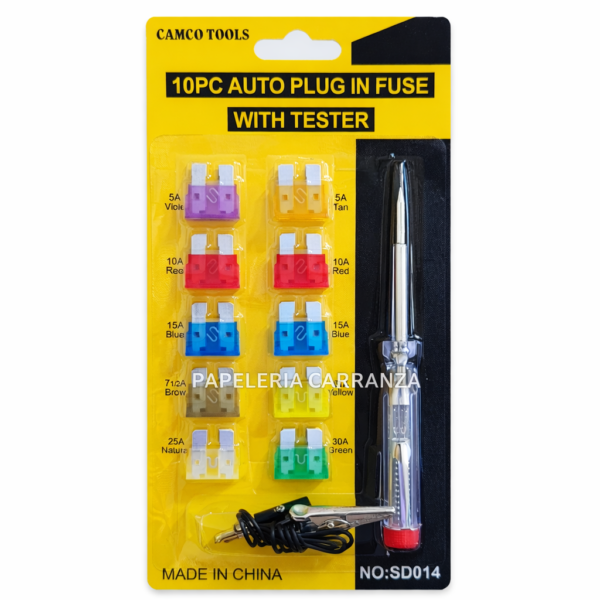 Kit de fusibles para coche 10 piezas con probador