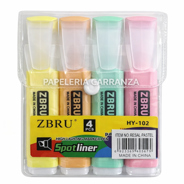 Resaltadores ZBRU - Pasteles x 4 - en Blister