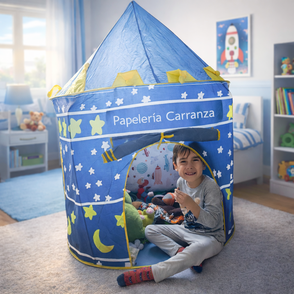 Carpa Infantil - Castillo Azul - Plegable 1.35 x 1.05 (Grande)