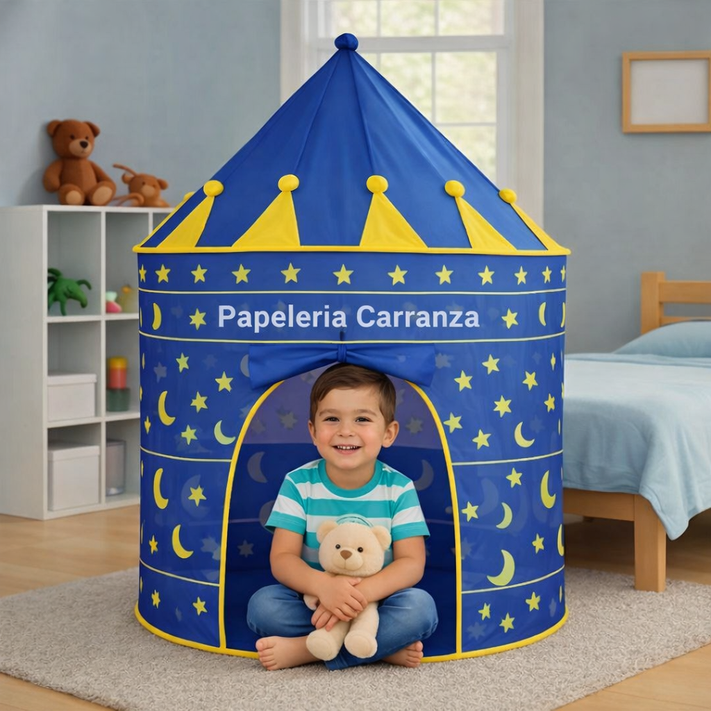 Carpa Infantil - Castillo Azul - Plegable 1.35 x 1.05 (Grande)