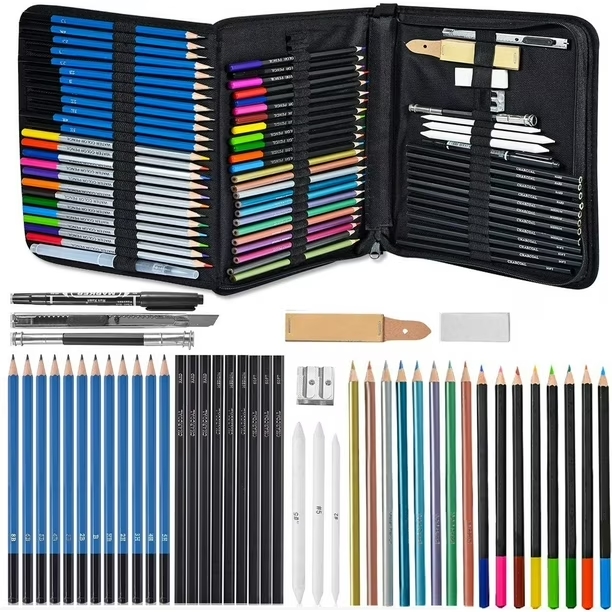 Set de Dibujo Arte Profesional * SKETCH 71 PIEZAS * c/ Estuche y cierre