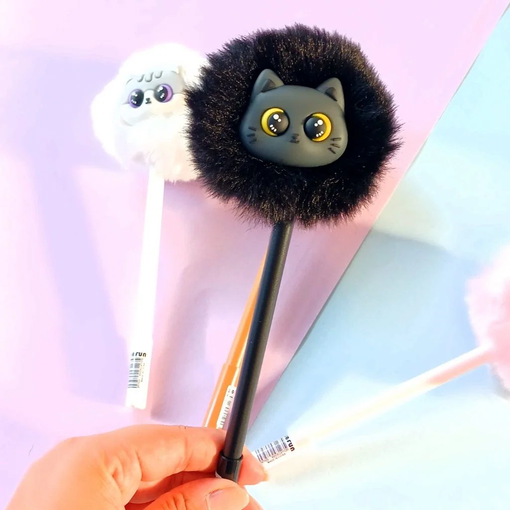 Microfibra "Gatito Pompón Negro" Ultra Fina (Tinta Negra)