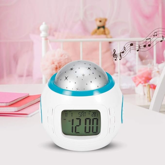 Reloj despertador Proyector de estrellas Ruido Blanco Musica sonidos