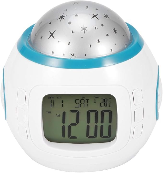 Reloj despertador Proyector de estrellas Ruido Blanco Musica sonidos