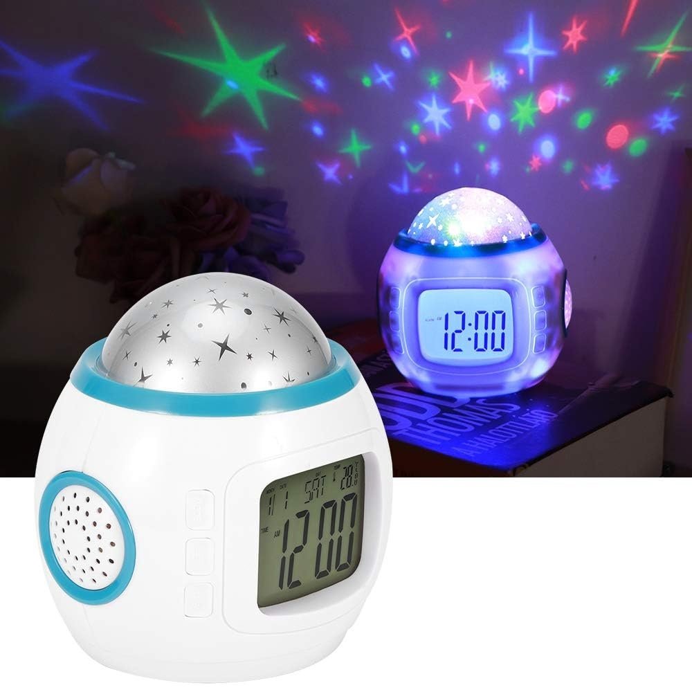 Reloj despertador Proyector de estrellas Ruido Blanco Musica sonidos
