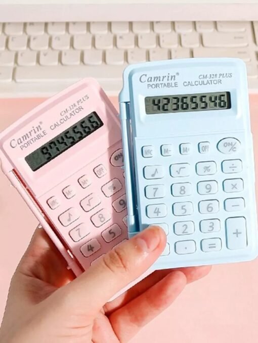 Calculadora CAMRIN CELESTE - De Bolsillo CON TAPA