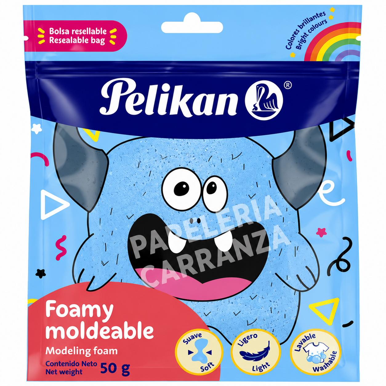Masas FOAMY MOLDEABLE - CELESTE - 50G - Bolsita ZIP Flexible Y Suave
