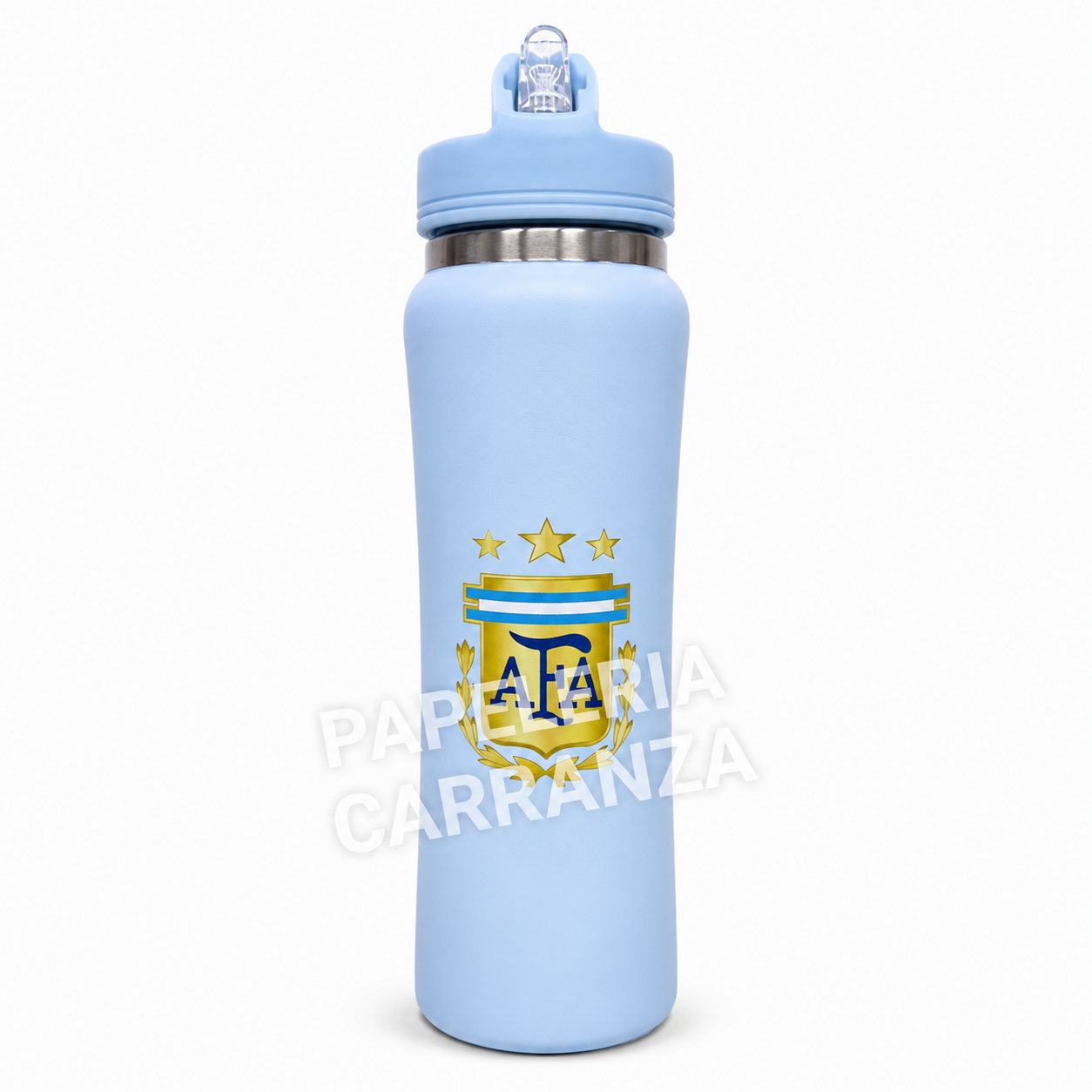 Botella Térmica Acero Inoxidable "AFA SPORT" Selección Argentina 500 ml doble capa Siliconados Termo