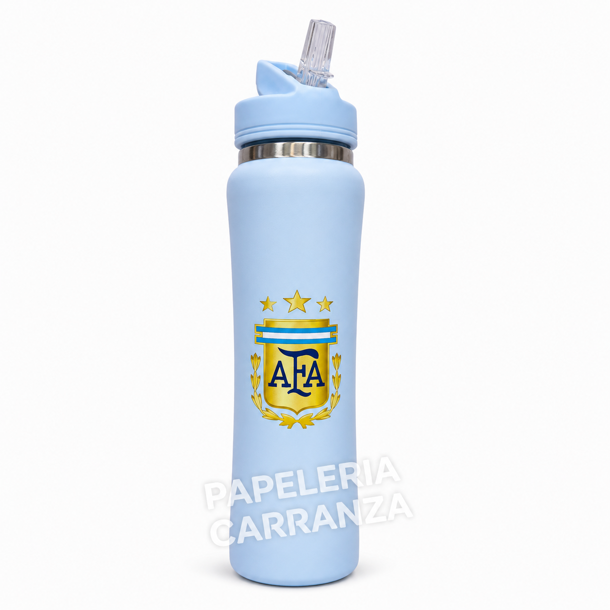 Botella Térmica Acero Inoxidable "AFA SPORT" Selección Argentina 500 ml doble capa Siliconados Termo