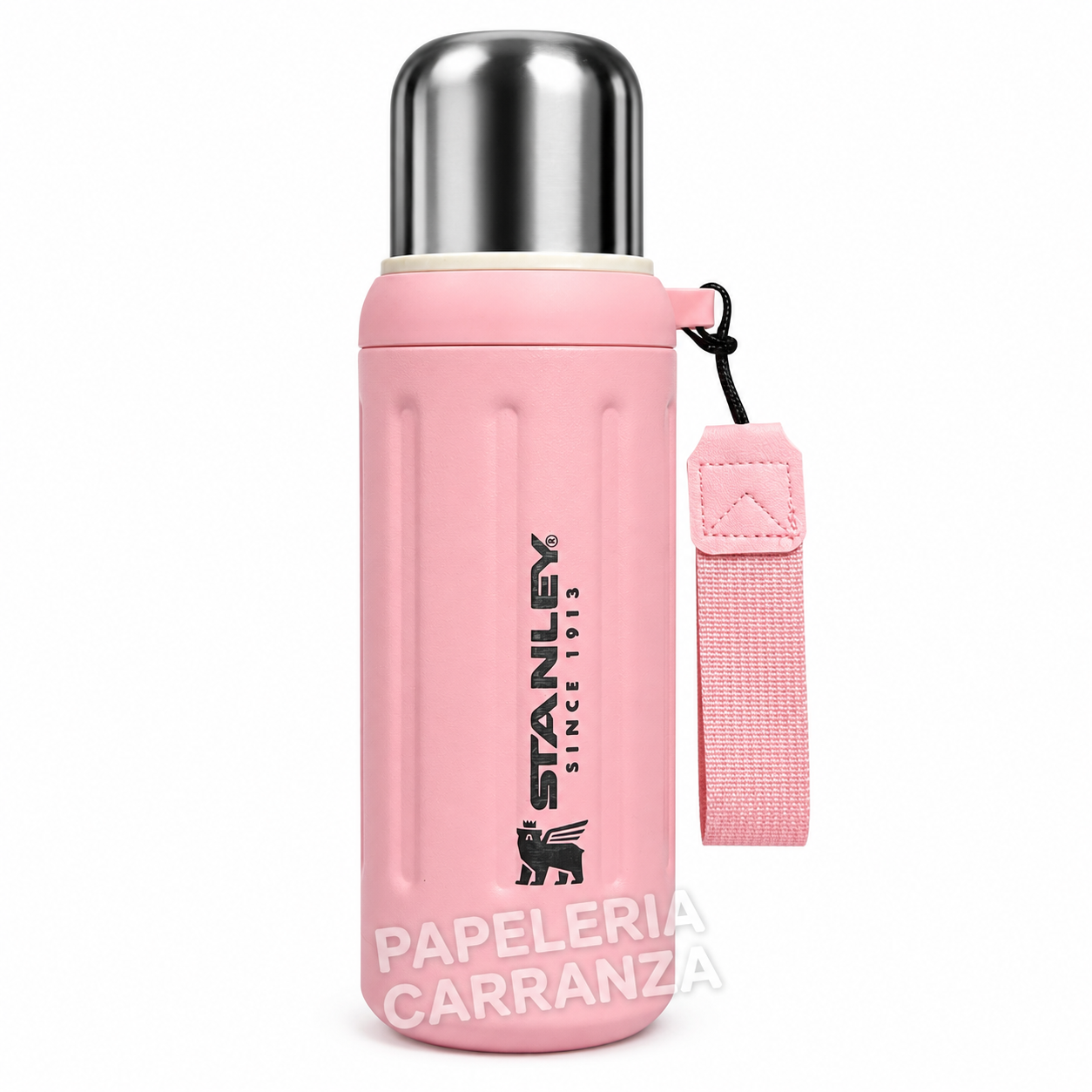 TERMO ACERO CAFE -ROSA PASTEL STANLEY- 600ML ACERO INOXIDABLE