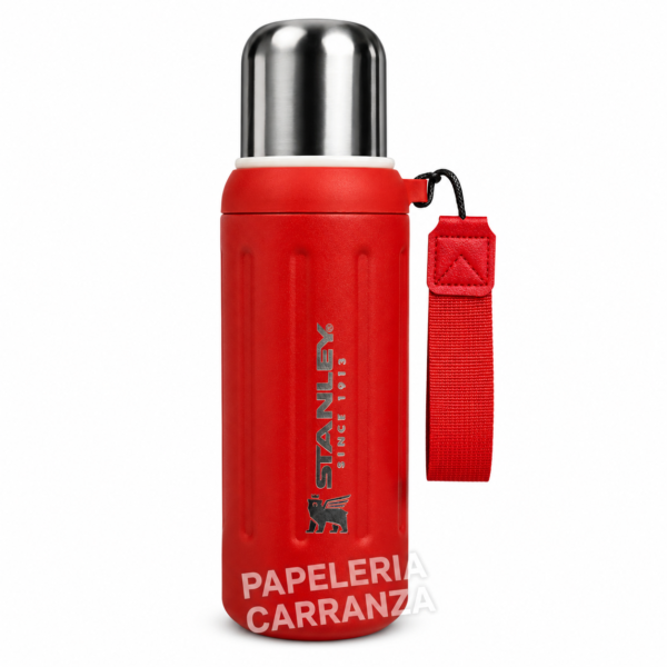 TERMO ACERO CAFE -ROJO STANLEY- 600ML ACERO INOXIDABLE
