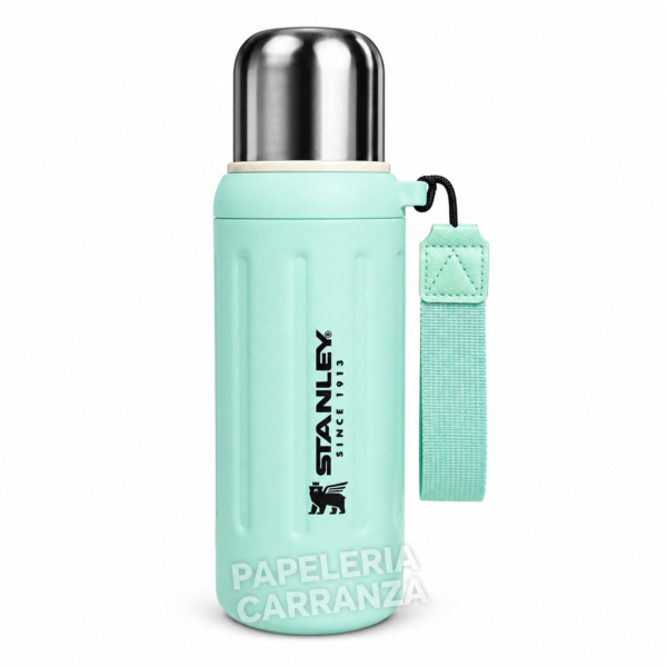 TERMO ACERO CAFE -VERDE PASTEL STANLEY- 600ML ACERO INOXIDABLE