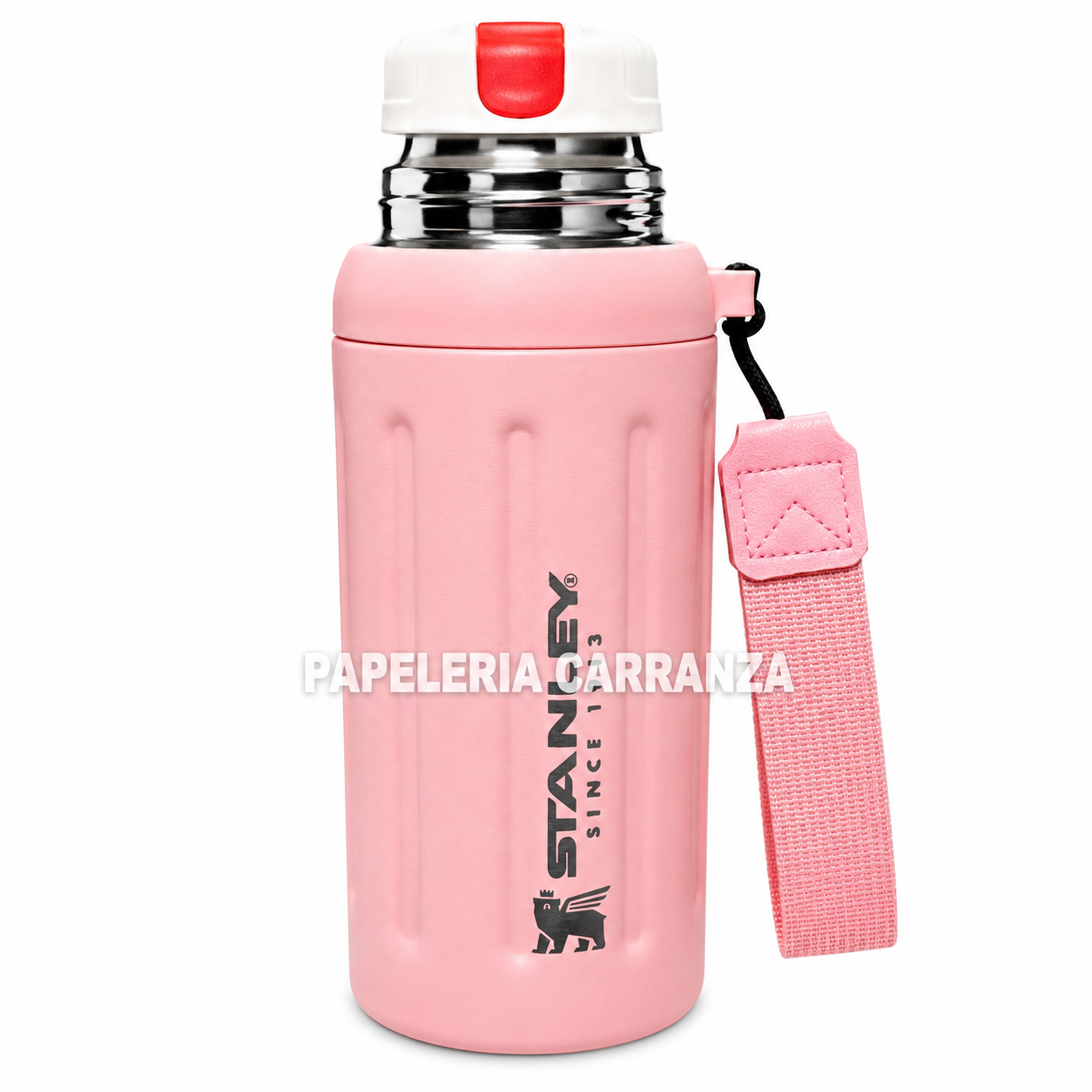 TERMO ACERO CAFE -ROSA PASTEL STANLEY- 600ML ACERO INOXIDABLE