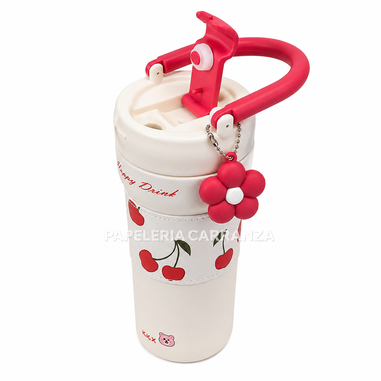 Vasos Termicos Acero Inoxidable "KAWAII 700 ML" Doble capa con Manija HERMETICOS Anti Vuelco