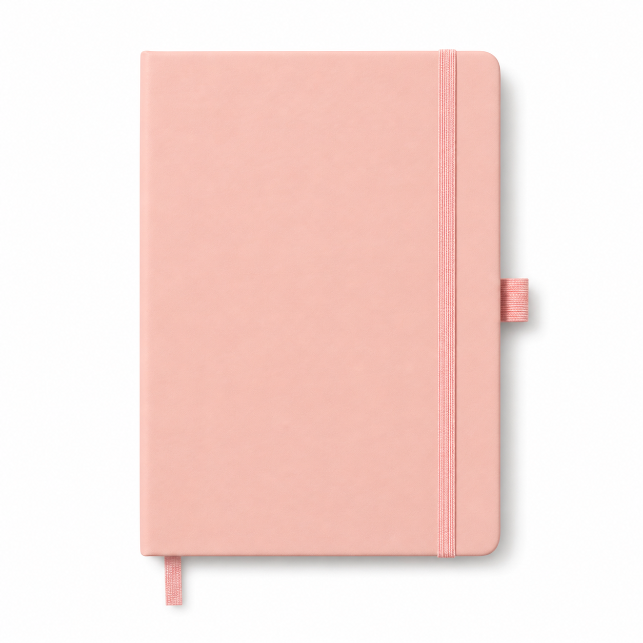 Cuadernos Cosidos - Rosa Pastel - Rayado Tamaño A5 80 Hojas c/ Elástico y Porta Lapicera