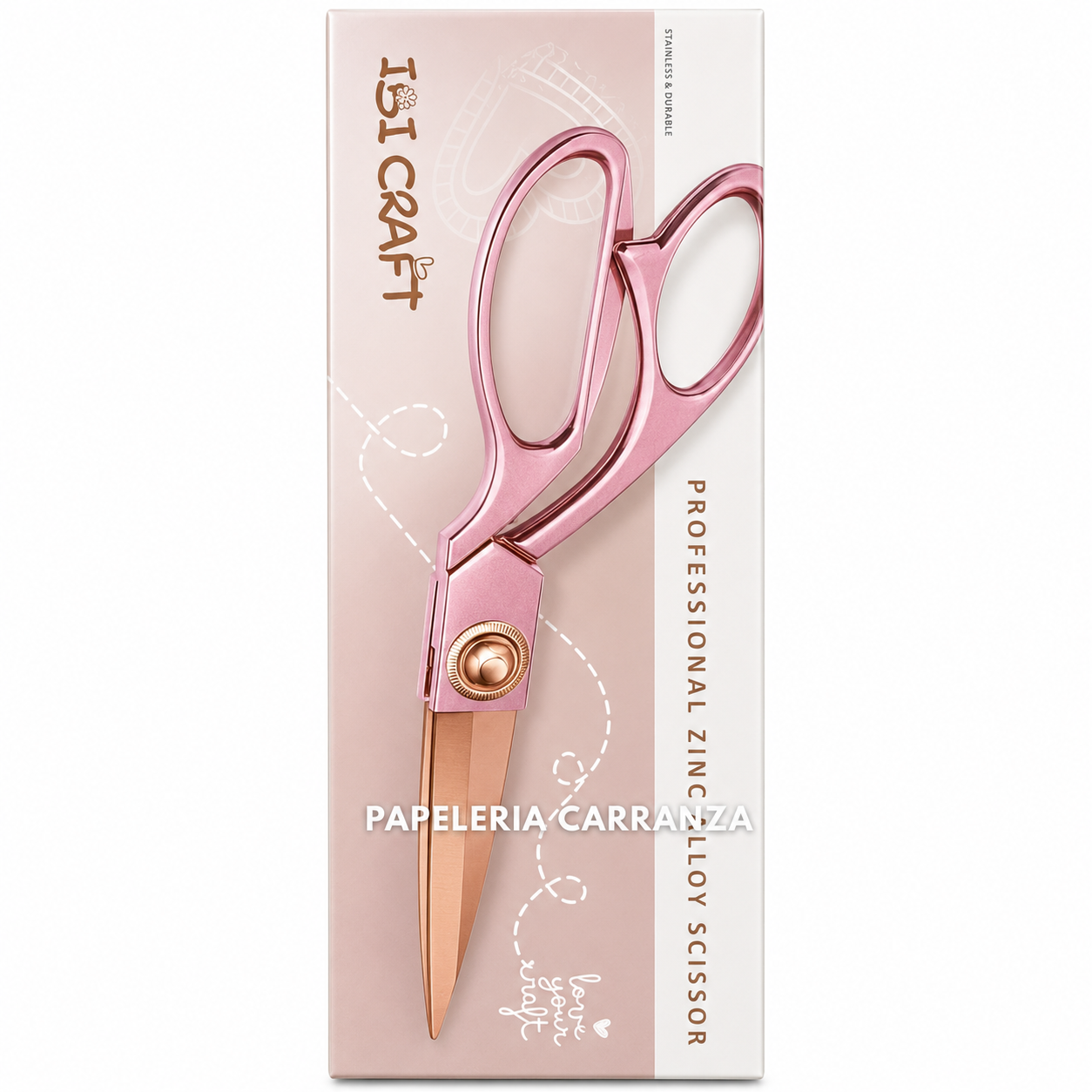 TIJERAS SASTRE IBI CRAFT "PROFESIONAL ZINC" VINTAGE ROSA - 19.5CM COSTURA Y MANUALIDADES