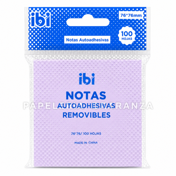 Notas Adhesivas IBI CRAFT " Lila Pastel " 75 x 75