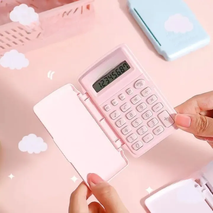Calculadora CAMRIN ROSA PASTEL - De Bolsillo CON TAPA