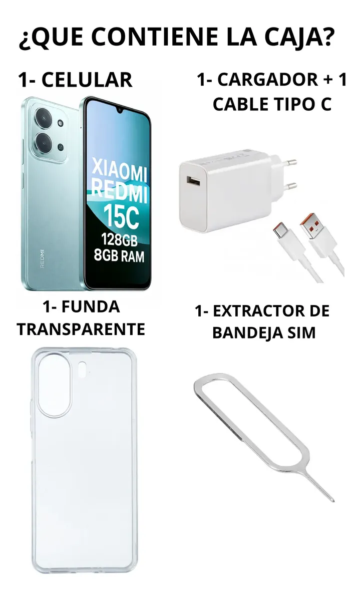 XIAOMI - REDMI 15C MINT GREEN - 128GB Liberado // GARANTIA 3 Meses //