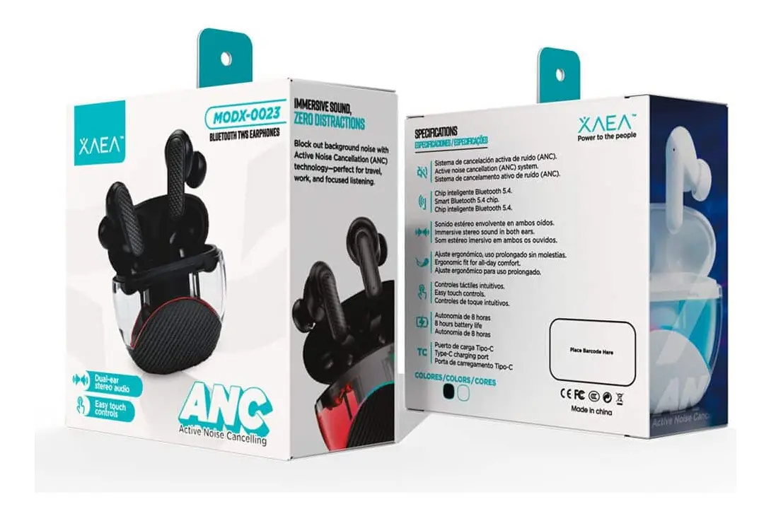 Auriculares * XAEA 0023 BLANCO * ANC PREMIUM Inalámbricos Bluetooth (Con Cancelación de ruido)