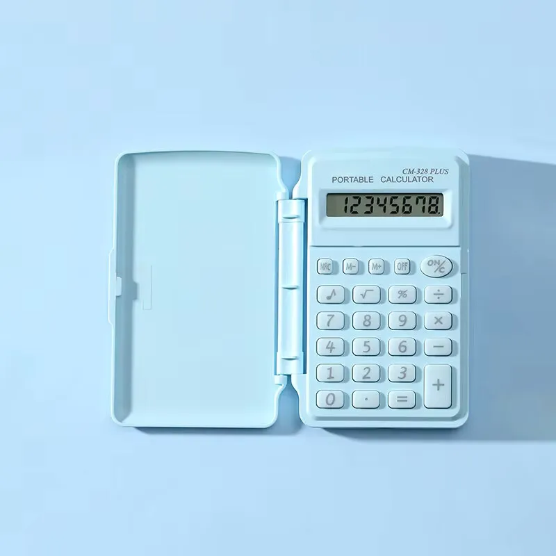 Calculadora CAMRIN CELESTE - De Bolsillo CON TAPA