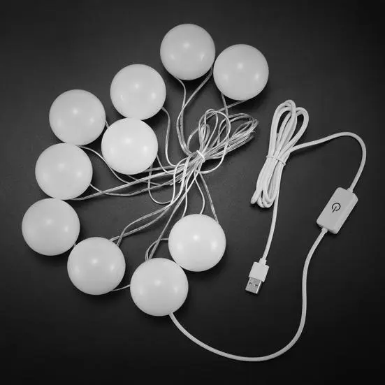 Focos Led Kit X10 Para Espejo Regulables Usb Luz 3 TONOS (Fria, Calida y Neutra)