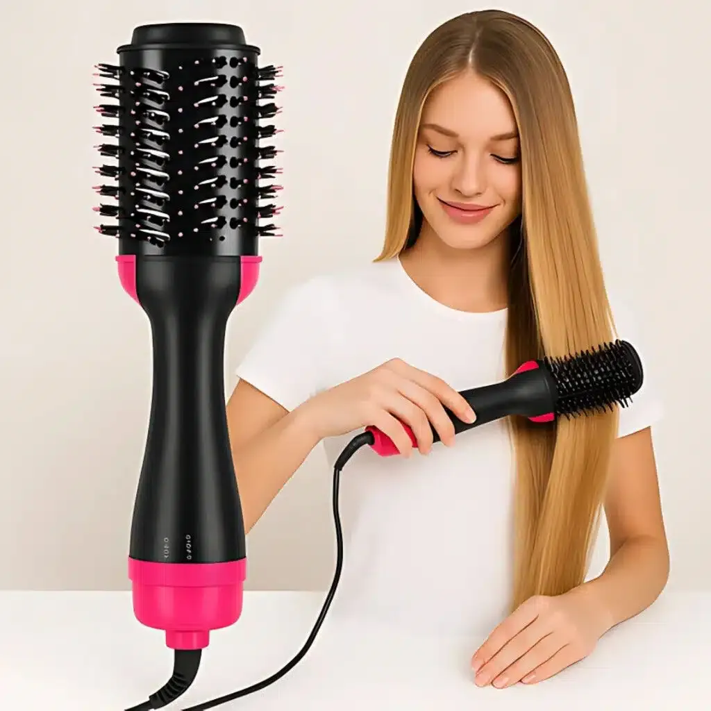 Cepillo "NITSUK 1000w " Secador Voluminizador De Cabello Brushing Electrico 3 EN 1 (SECA, ALISA Y DA VOLUMEN)