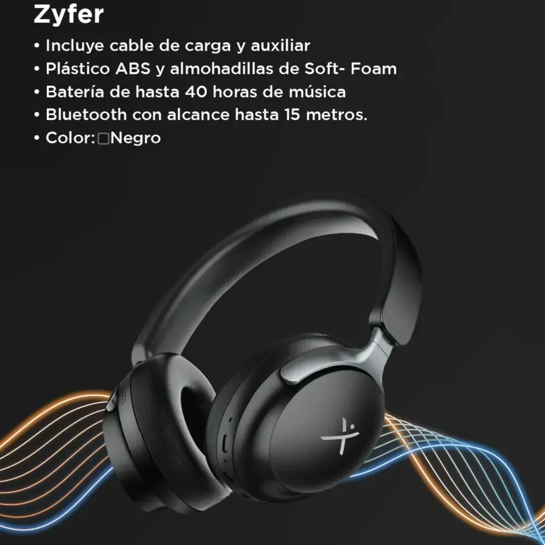 Auriculares Inalámbricos * XAEA ZYFER PRO Negro * Bluetooth (Premium) Batería XL -CALIDAD- CON CANCELACION DE RUIDOS