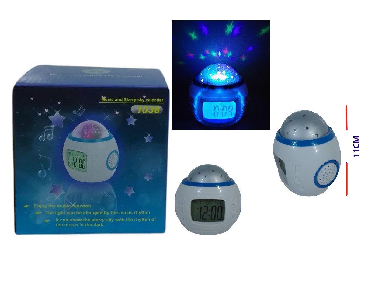 Reloj despertador Proyector de estrellas Ruido Blanco Musica sonidos