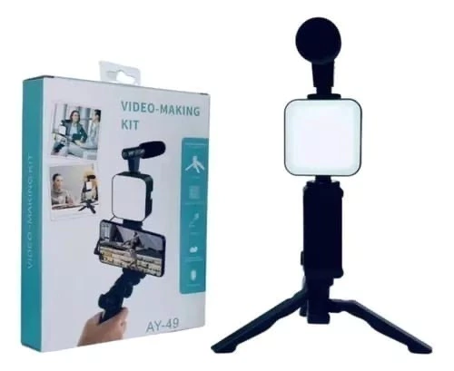 TRIPODE KIT DE VIDEO - VIDEO MARKING - STREAMING ** Tripode C/ Luz y Micr0fono ** con Boton Bluetooth - Creadores de contenido