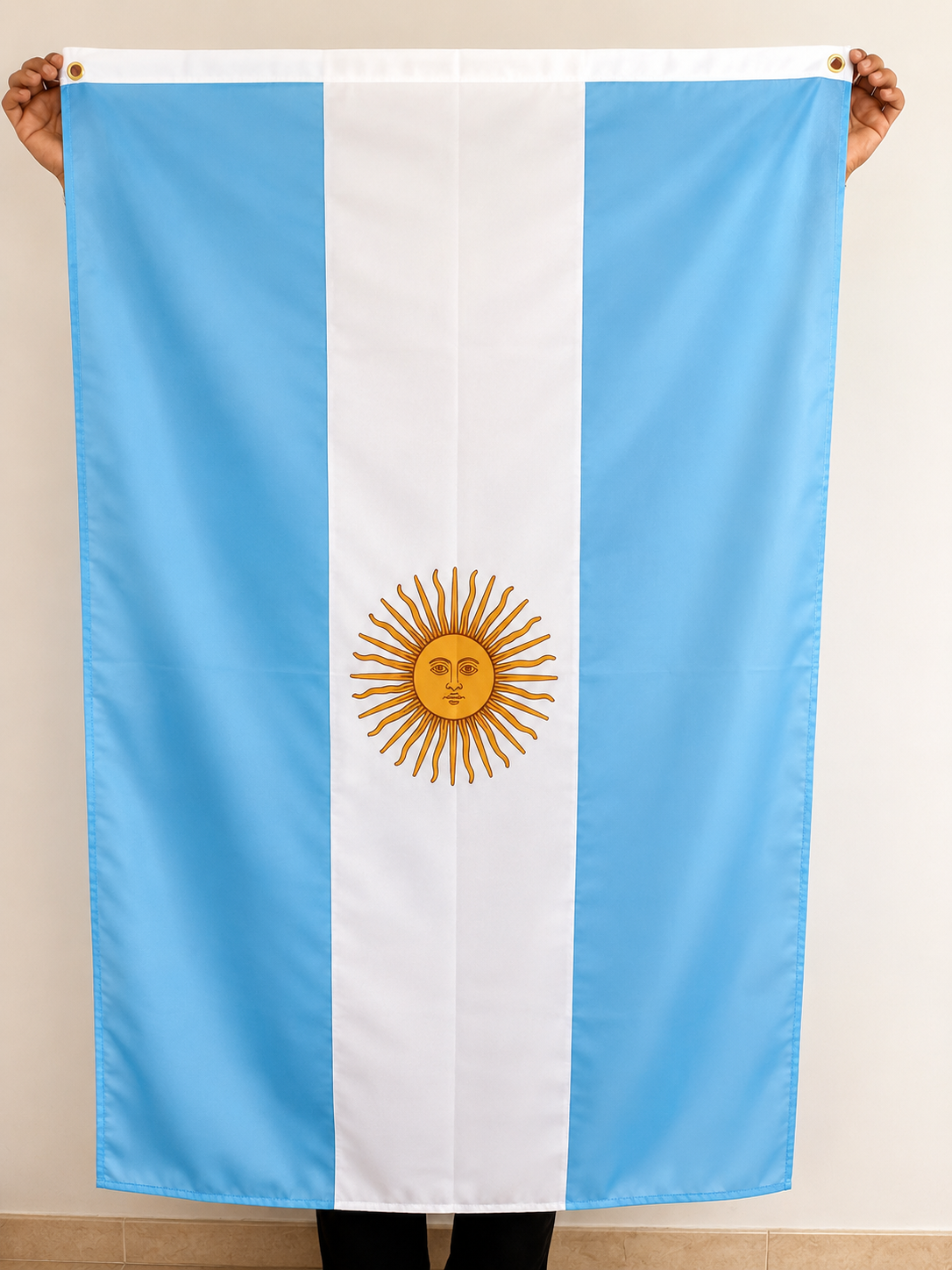 Banderas de Argentina Medidas 90 x 1.40 cm (Grande) Con Sol