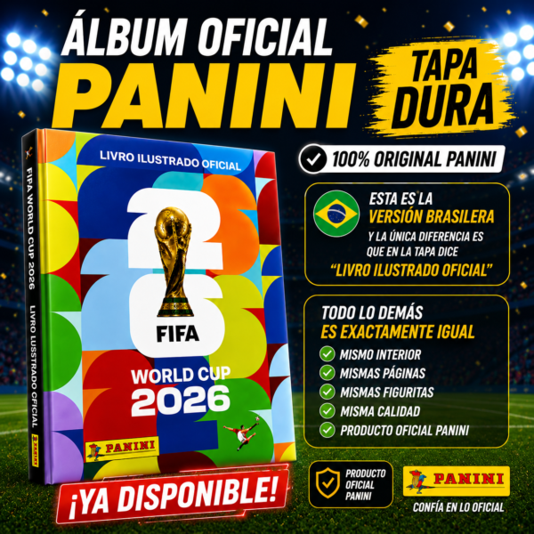 ALBUM OFICIAL PANINI MUNDIAL 2026 FIFA PANINI / / - TAPA DURA - / /  ORIGINAL (LEER DESCRIPCION)