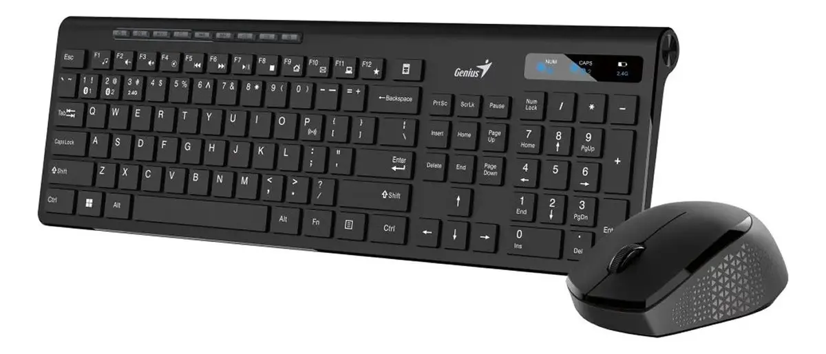 Combo GENIUS INALAMBRICO - SLIMSTAR 8230 -  ( Teclado + Mouse ) SISTEMA CON RECEPTOR + BLUETOOTH