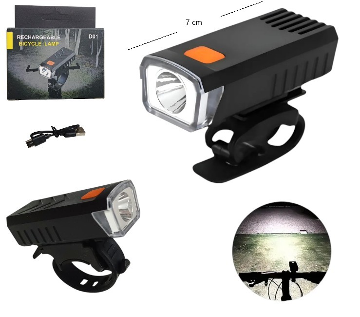Luces para Bicicleta Led c/ Soportes - Delantera - D01 RECARGABLE