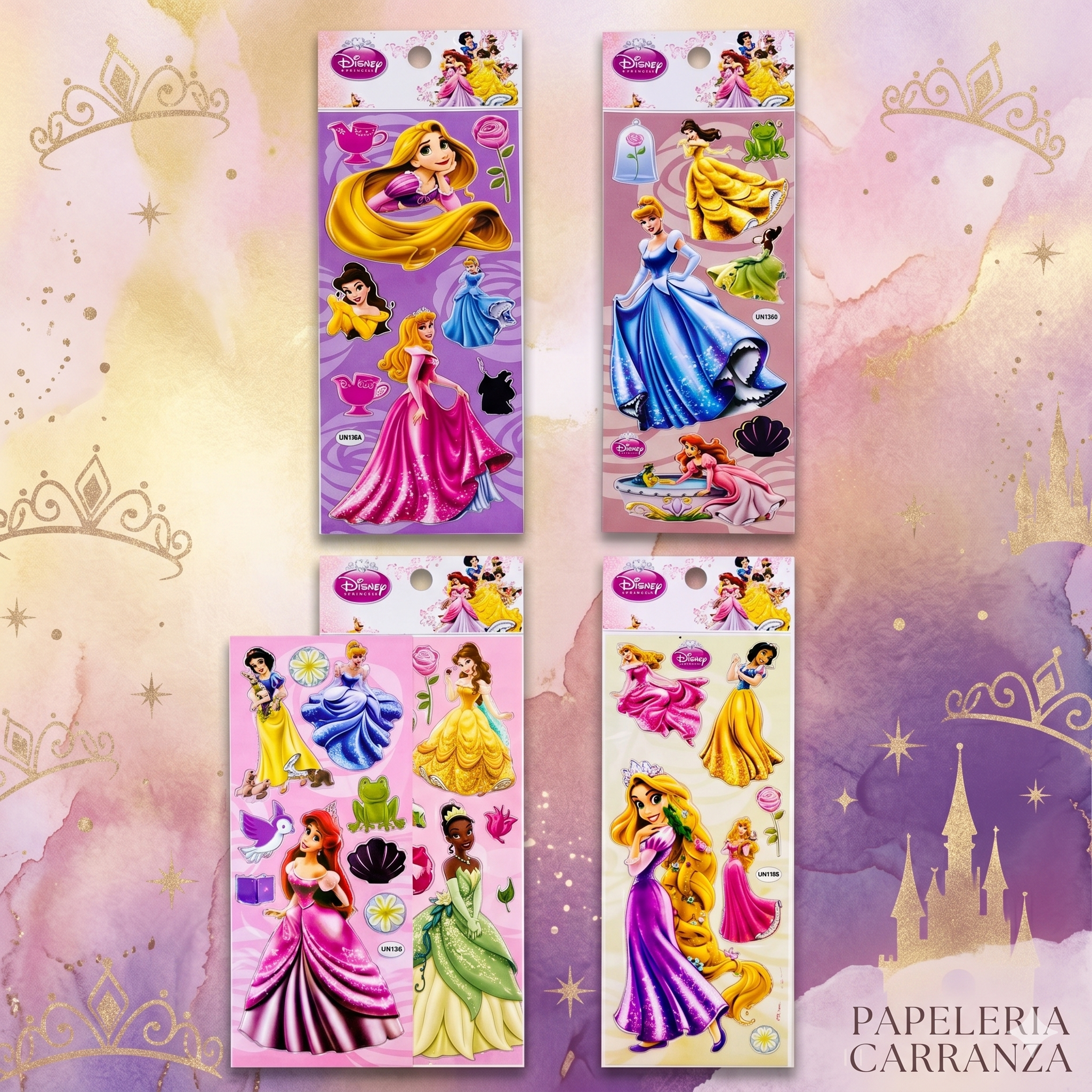 Plancha de Stickers * PRINCESAS DE DISNEY *